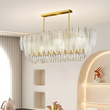 PIUMA White Feather Crystal Chandelier