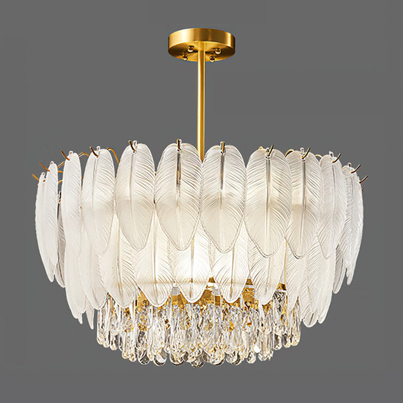 PIUMA White Feather Crystal Chandelier