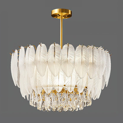 PIUMA White Feather Crystal Chandelier