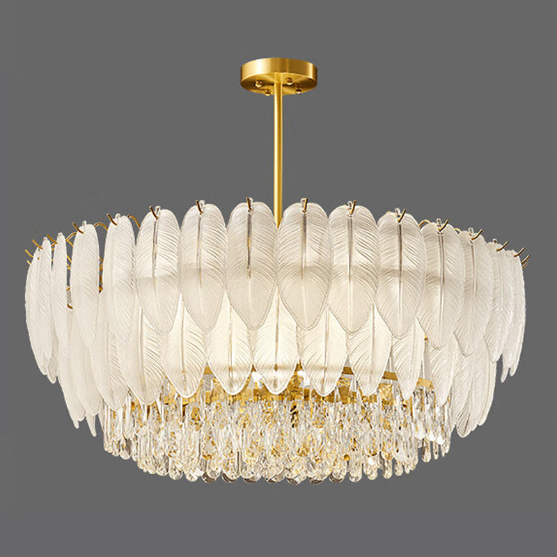 PIUMA White Feather Crystal Chandelier