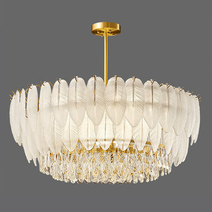 PIUMA White Feather Crystal Chandelier