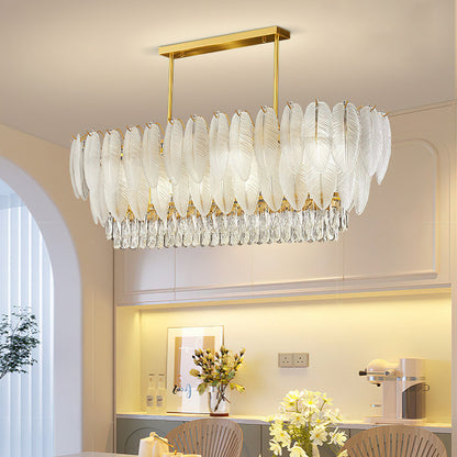 PIUMA White Feather Crystal Chandelier