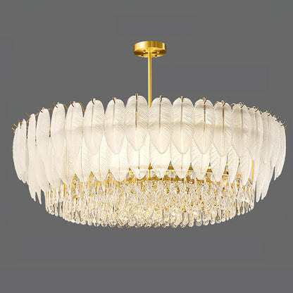 PIUMA White Feather Crystal Chandelier
