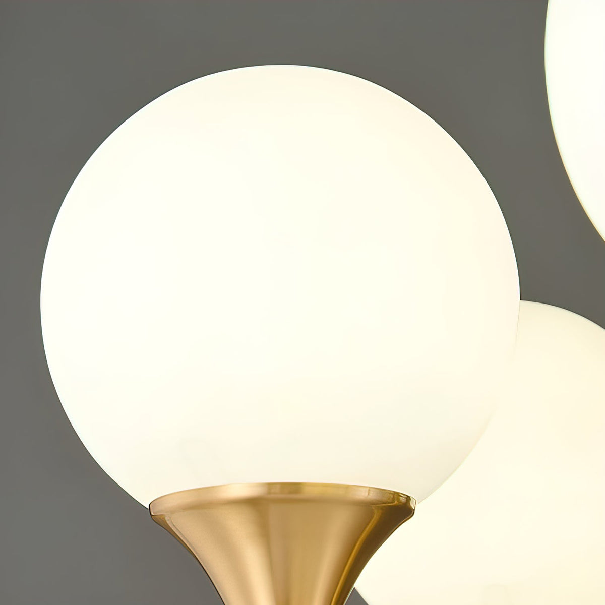 BOSCHETTO Walnut & Brass Globe Chandelier