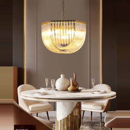 Aurora Gold Crystal Halo Chandelier