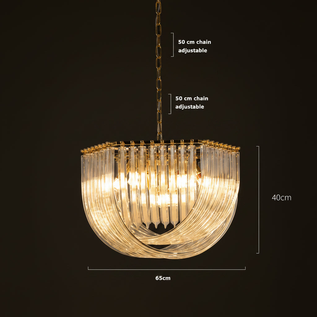 Aurora Gold Crystal Halo Chandelier