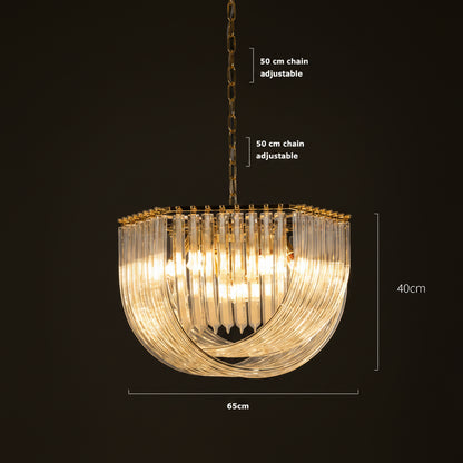 Aurora Gold Crystal Halo Chandelier