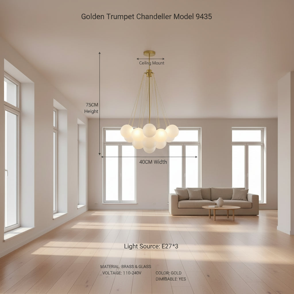 MetroGlow™ Frosted Glass Chandelier