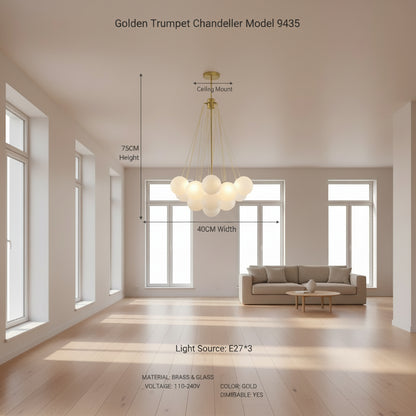 MetroGlow™ Frosted Glass Chandelier