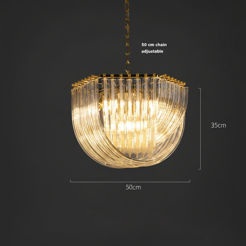 Aurora Gold Crystal Halo Chandelier