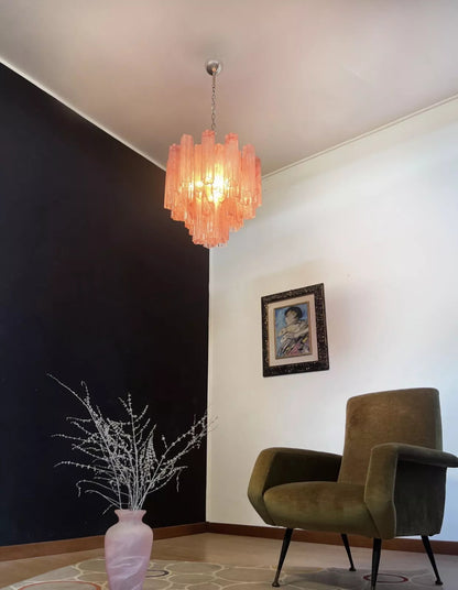 Blush Murano Cascade Chandelier
