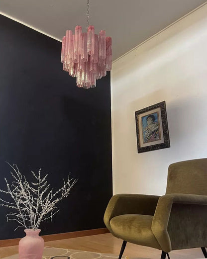Blush Murano Cascade Chandelier