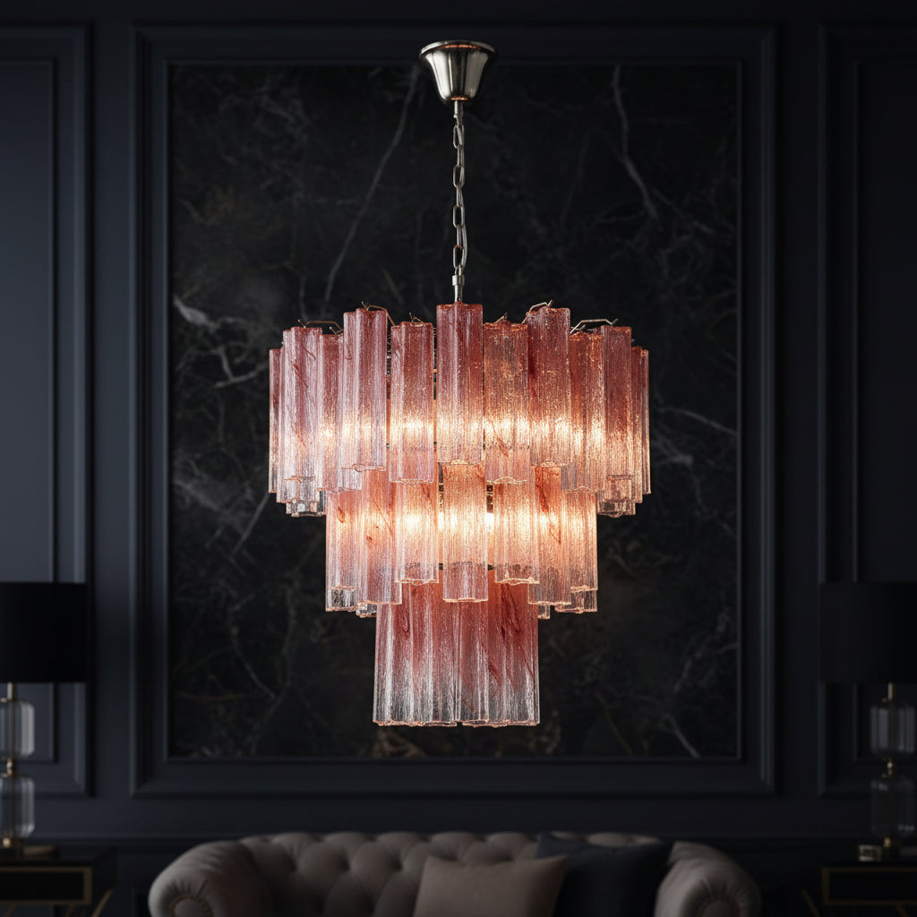 Blush Murano Cascade Chandelier
