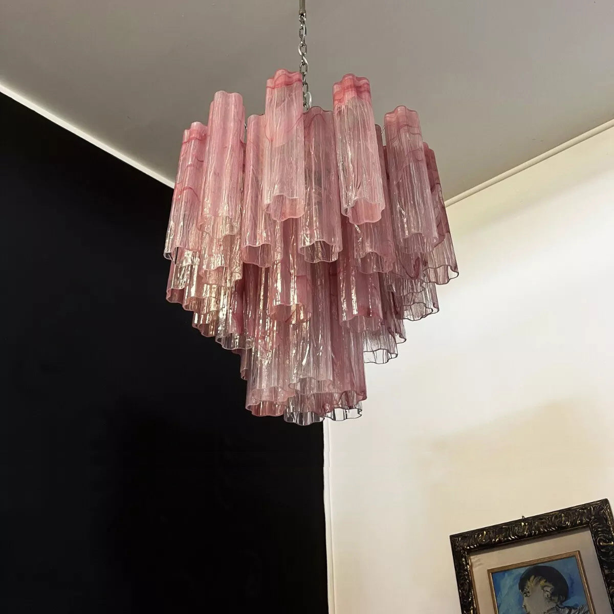 Blush Murano Cascade Chandelier
