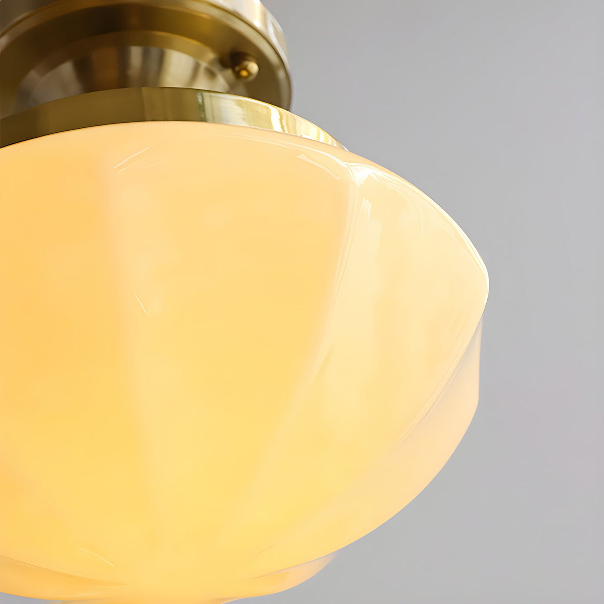 OPALINE Brass & Milk Glass Ceiling Light