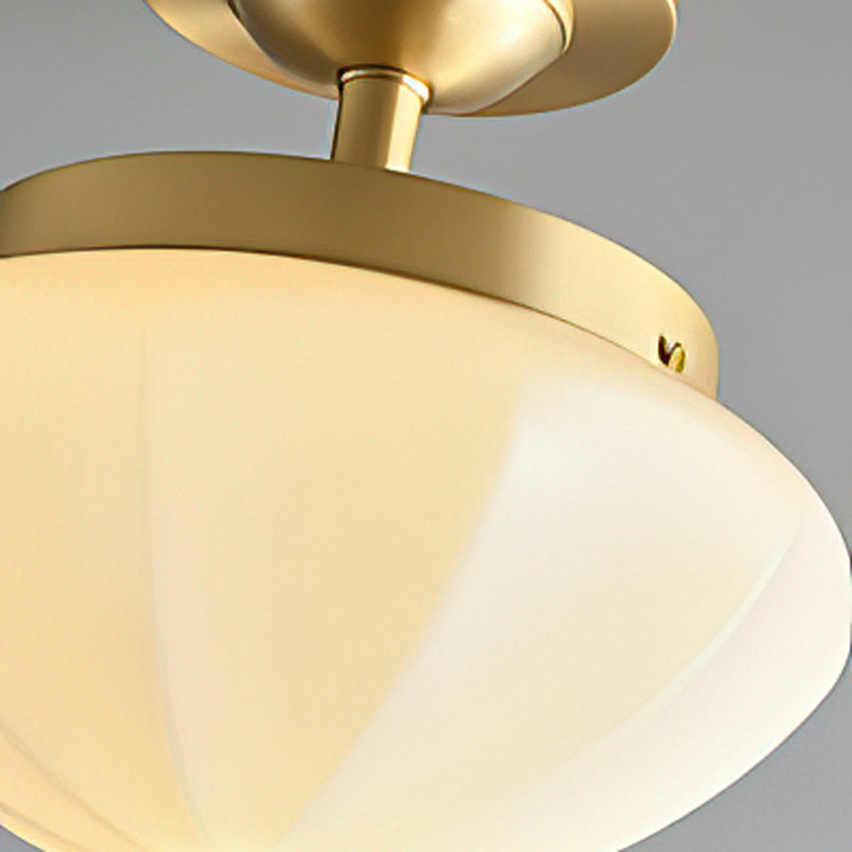 OPALINE Brass & Milk Glass Ceiling Light