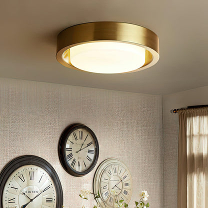 OTTAVIA Brass Halo Flush Mount Ceiling Light