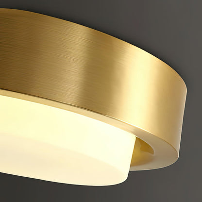 OTTAVIA Brass Halo Flush Mount Ceiling Light
