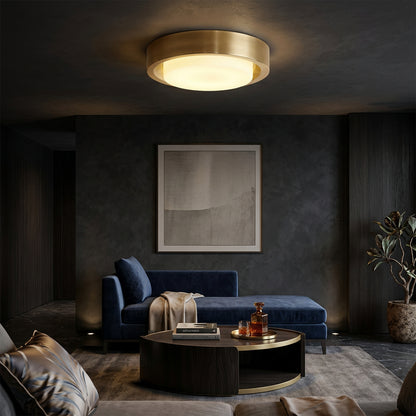 OTTAVIA Brass Halo Flush Mount Ceiling Light