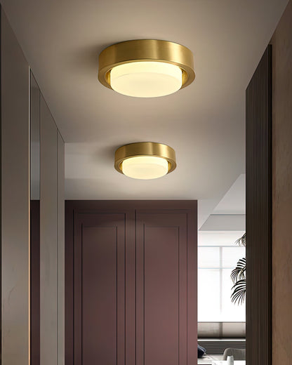 OTTAVIA Brass Halo Flush Mount Ceiling Light