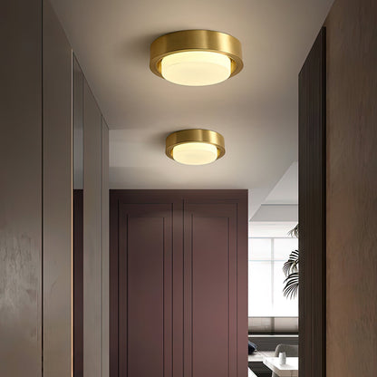 OTTAVIA Brass Halo Flush Mount Ceiling Light