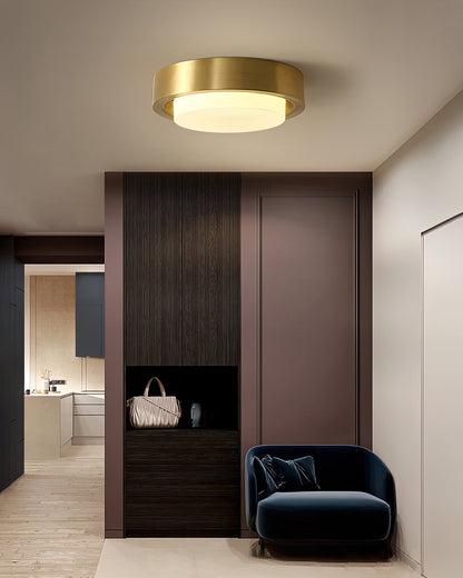 OTTAVIA Brass Halo Flush Mount Ceiling Light