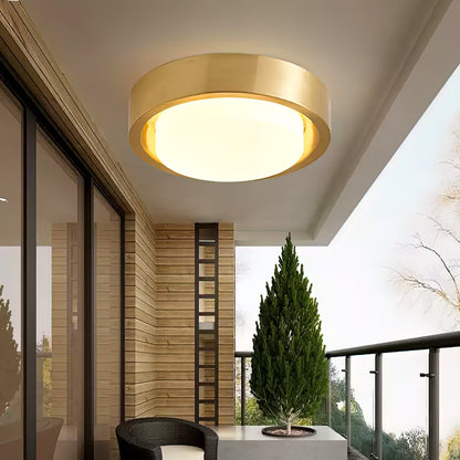 OTTAVIA Brass Halo Flush Mount Ceiling Light