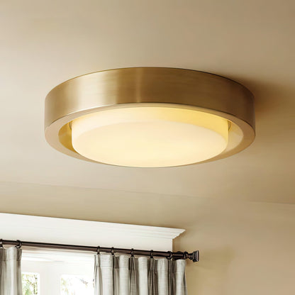 OTTAVIA Brass Halo Flush Mount Ceiling Light