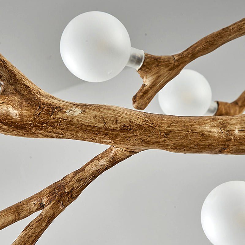 Organic Branch Chandelier - Modern Tree Branch Light with Glass Globes