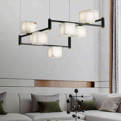 SCRIGNO Alabaster Box Chandelier