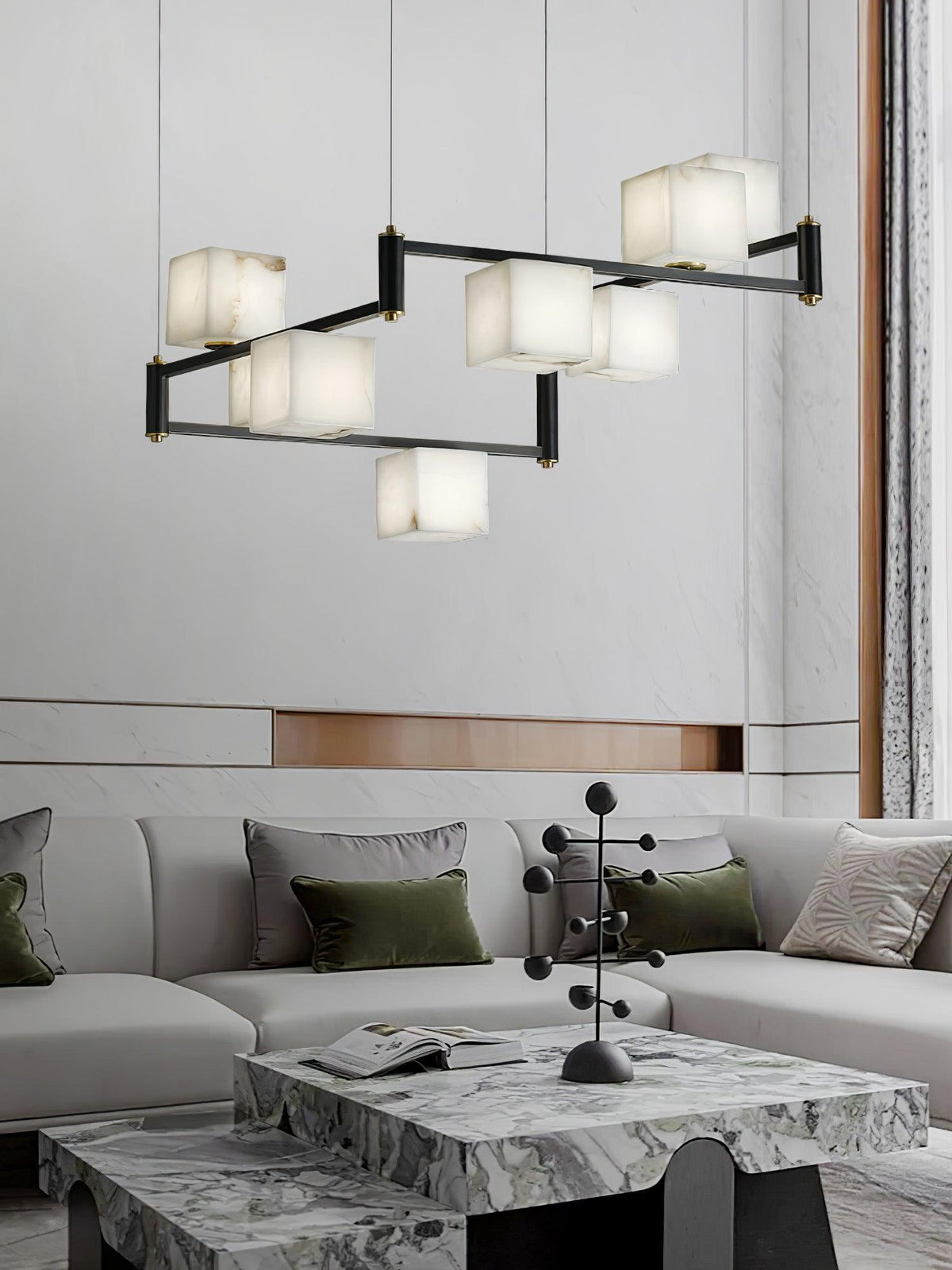 SCRIGNO Alabaster Box Chandelier