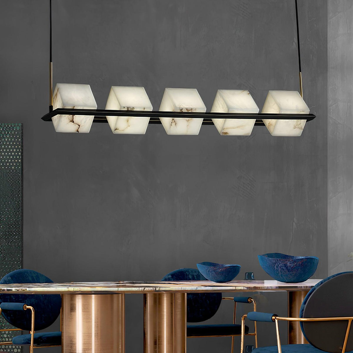 SCRIGNO Alabaster Box Chandelier