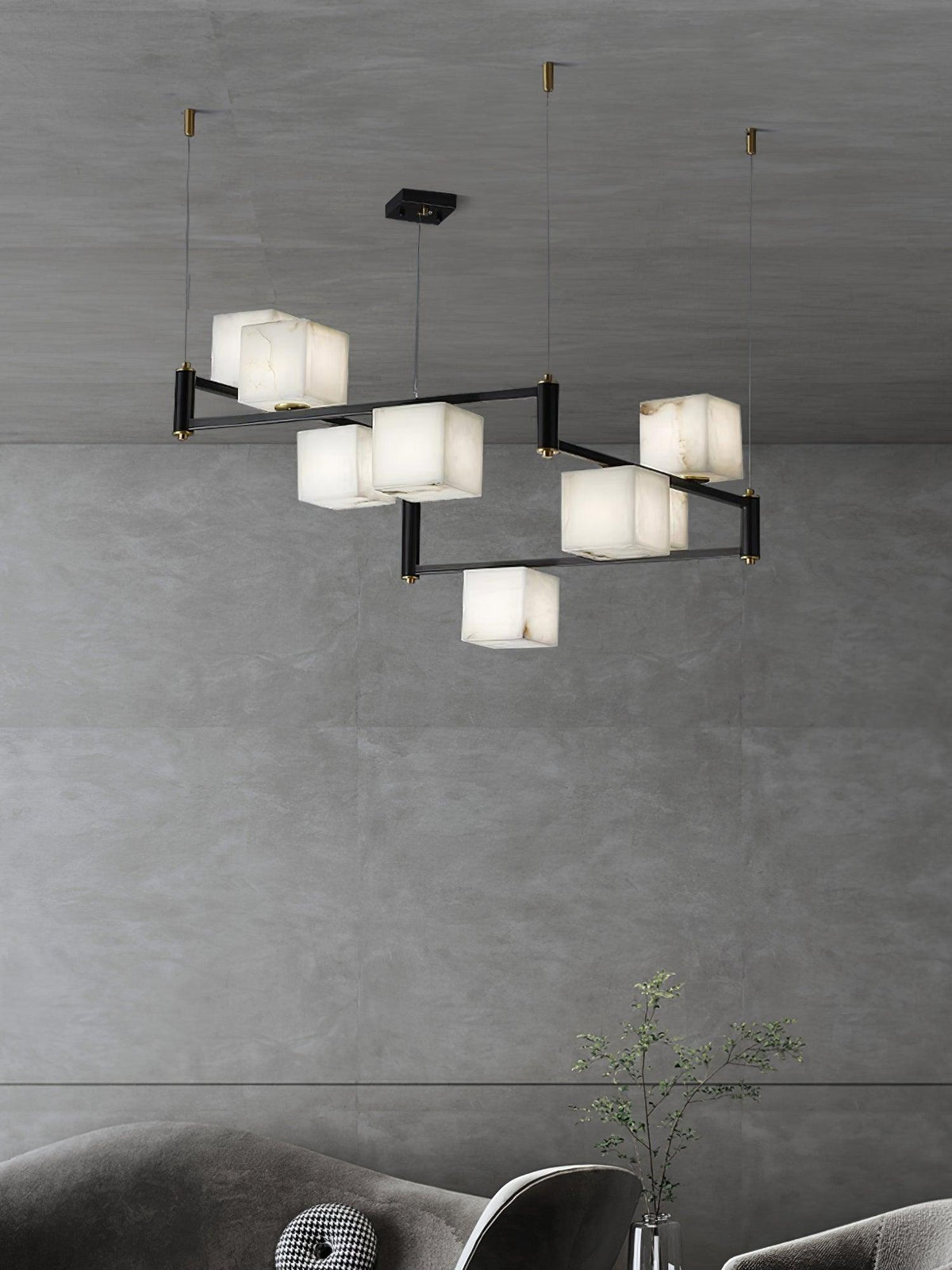 SCRIGNO Alabaster Box Chandelier