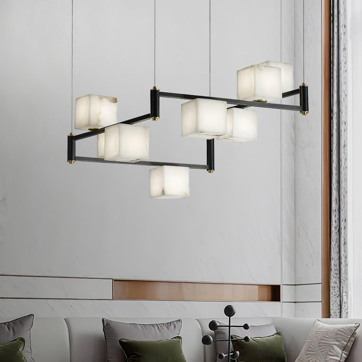 SCRIGNO Alabaster Box Chandelier