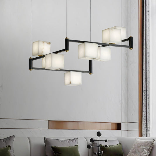 SCRIGNO Alabaster Box Chandelier