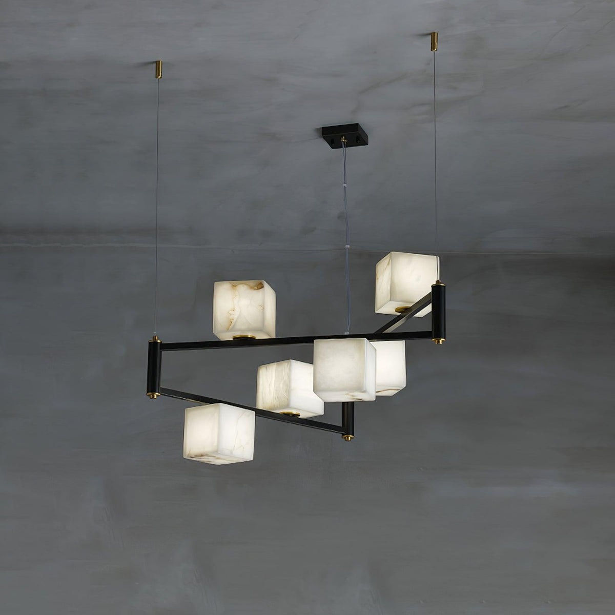 SCRIGNO Alabaster Box Chandelier