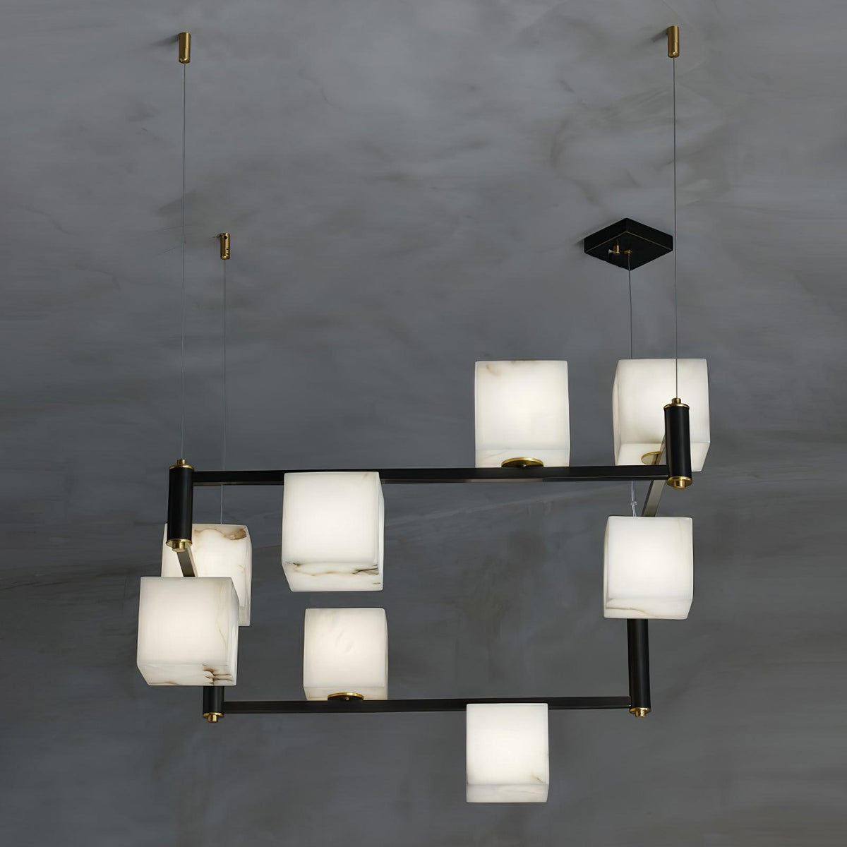 SCRIGNO Alabaster Box Chandelier