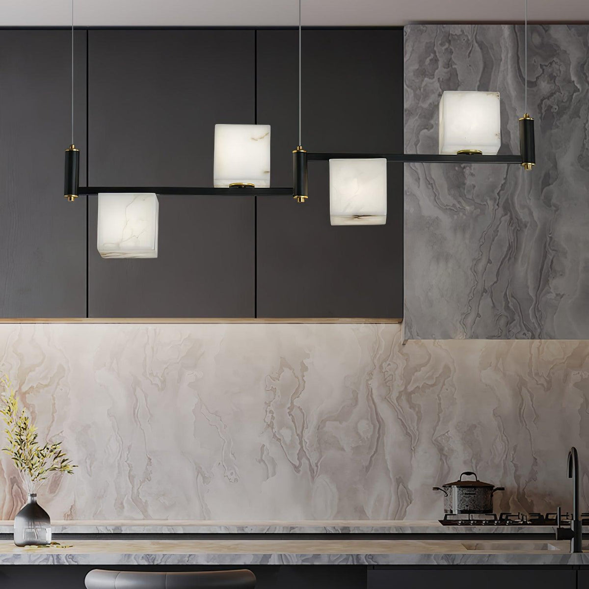SCRIGNO Alabaster Box Chandelier
