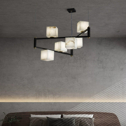 SCRIGNO Alabaster Box Chandelier