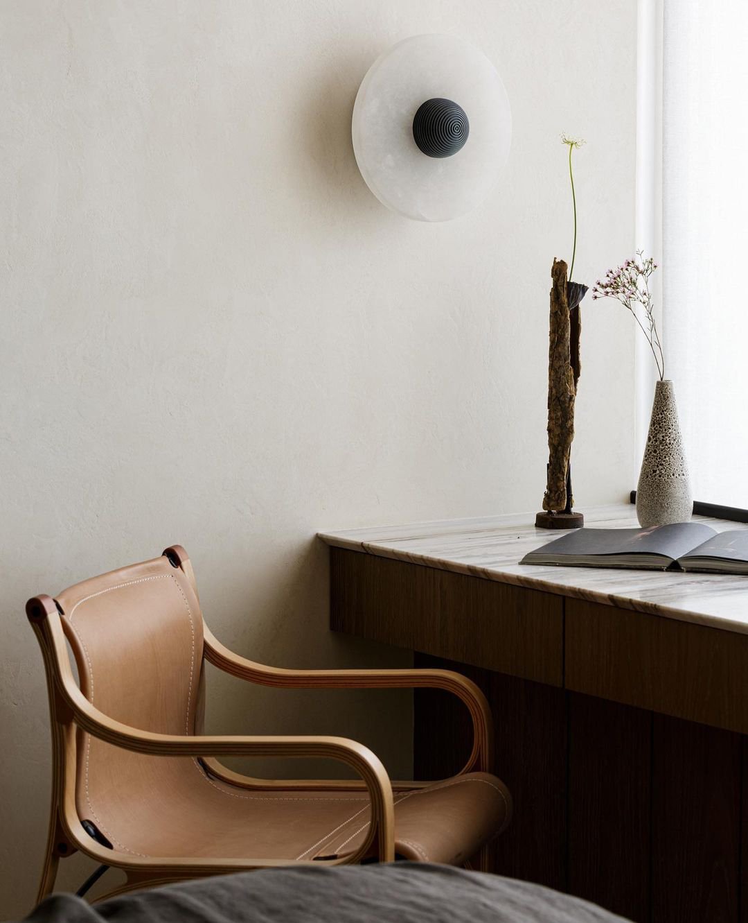 Median Alabaster  Sconce