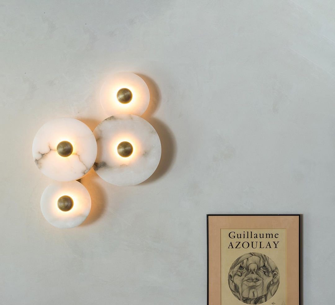 Median Alabaster  Sconce