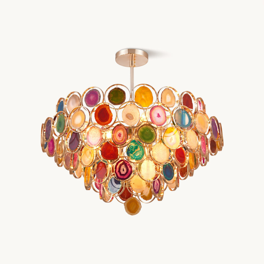 AGATE Rose Gold Natural Stone Chandelier