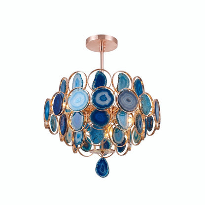 AGATE Rose Gold Natural Stone Chandelier