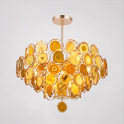 AGATE Rose Gold Natural Stone Chandelier