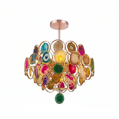 AGATE Rose Gold Natural Stone Chandelier