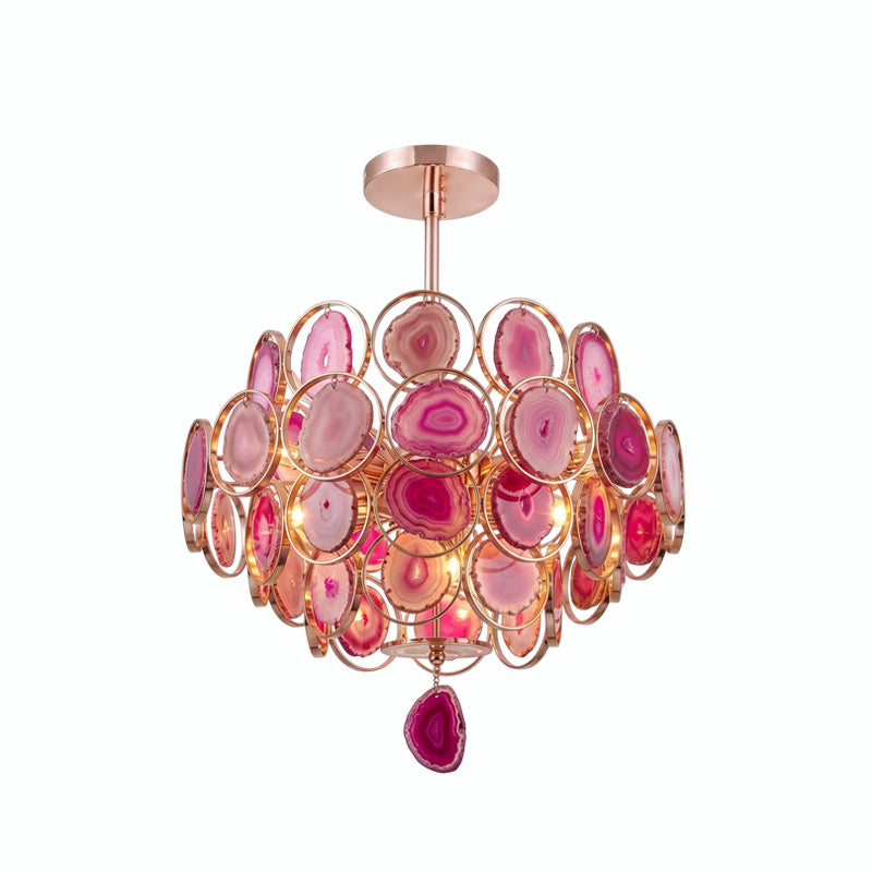 AGATE Rose Gold Natural Stone Chandelier