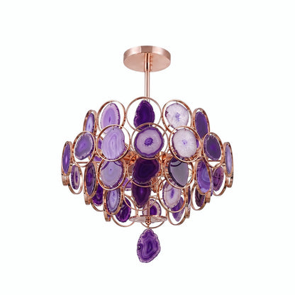 AGATE Rose Gold Natural Stone Chandelier