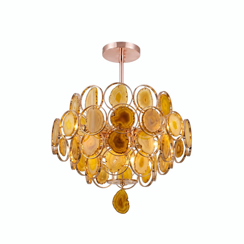 AGATE Rose Gold Natural Stone Chandelier