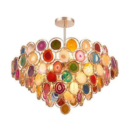 AGATE Rose Gold Natural Stone Chandelier