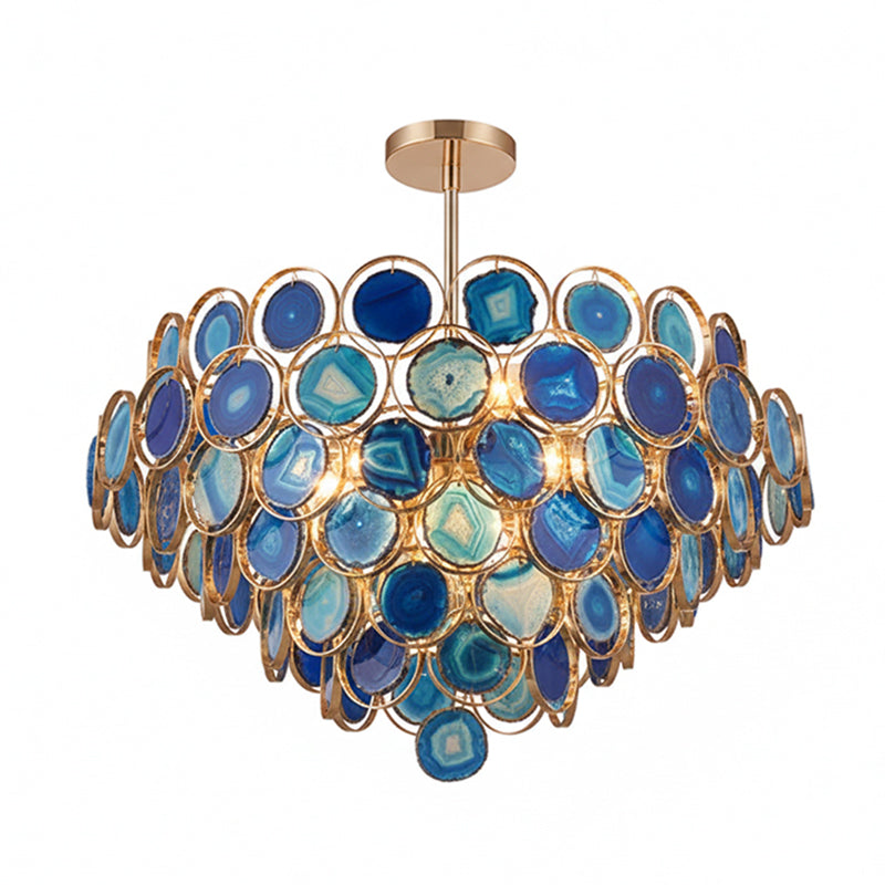 AGATE Rose Gold Natural Stone Chandelier
